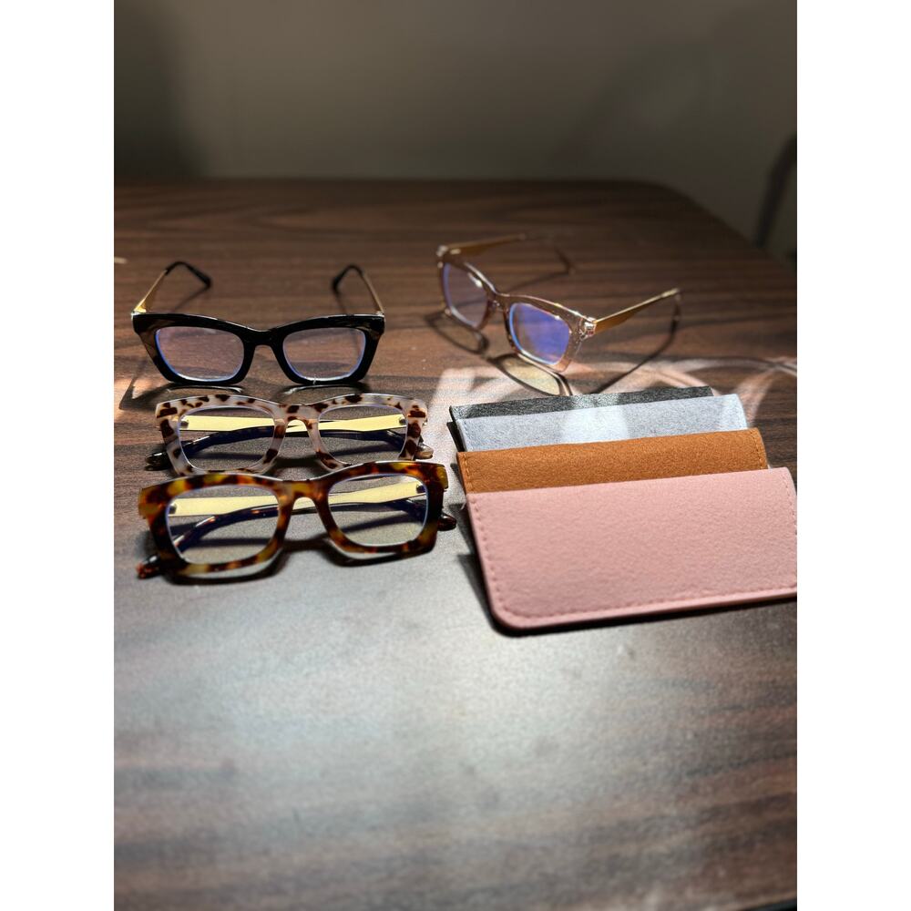 Women's Blue Light Glasses Set (4 Pairs + Felt Cases)